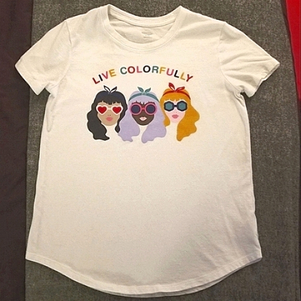 Old Navy White Tee Girls Size 14